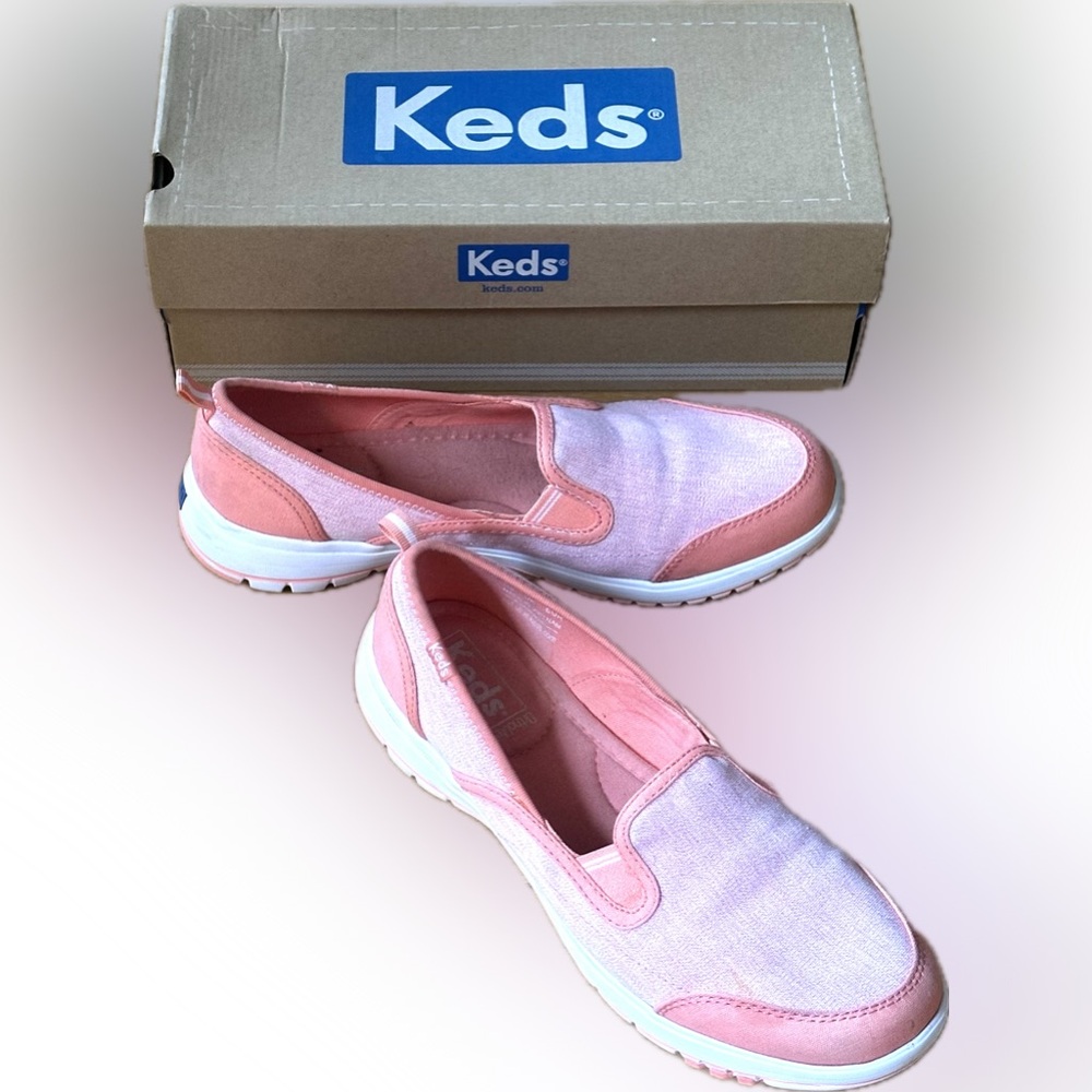 Keds women Coral and Pink Slip-On Sneakers